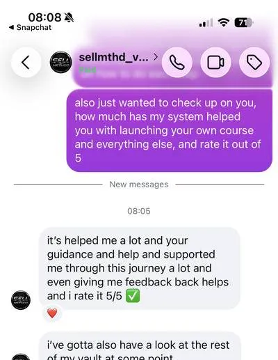 Instagram DM: student rates the system 5 out of 5